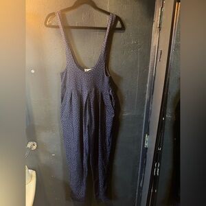 Women’s A. Byer Dark Blue Floral Patterned Jumpsuit